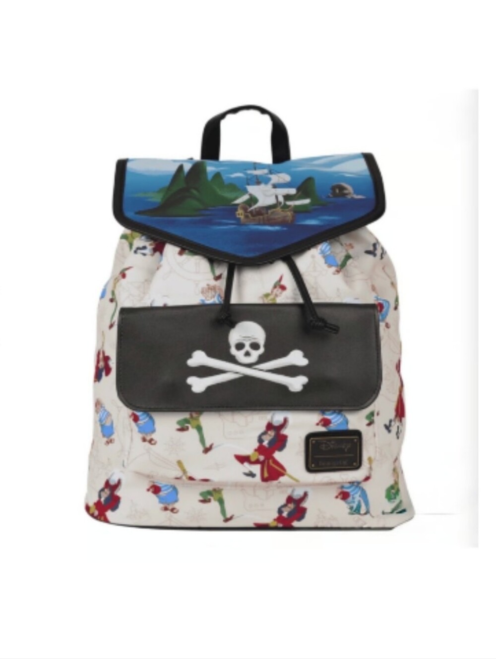 NWT Loungefly DISNEY Peter Pan Captain Hook Drawstring Full Size Backpack